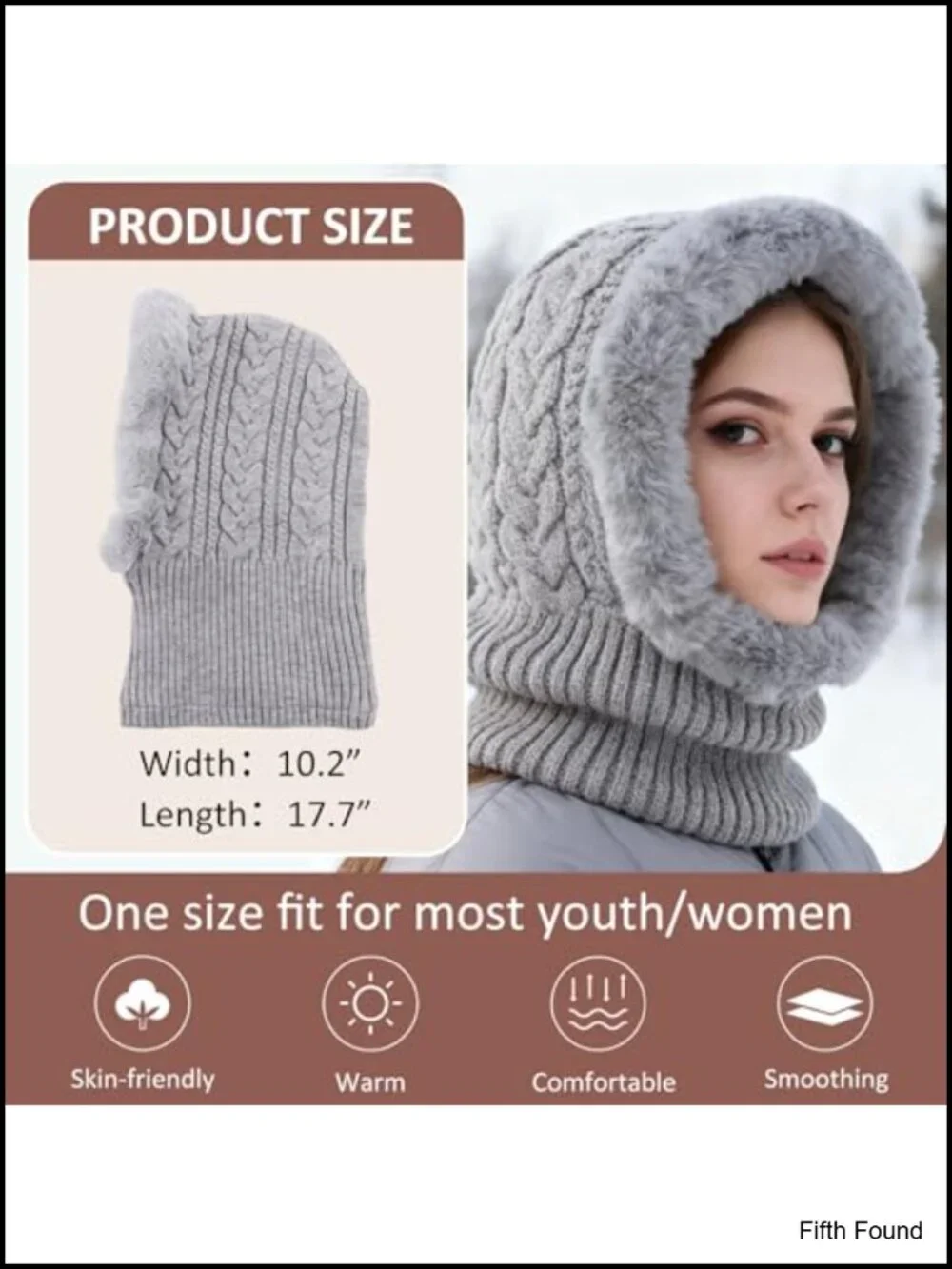 Winter Fleece Balaclava Hood Hat Scarf Acrylic Nylon Ski Snowboard